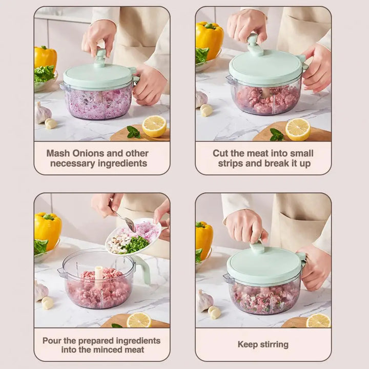 Lisslune | Manual Portable Fresh Cut Veggie Chopper