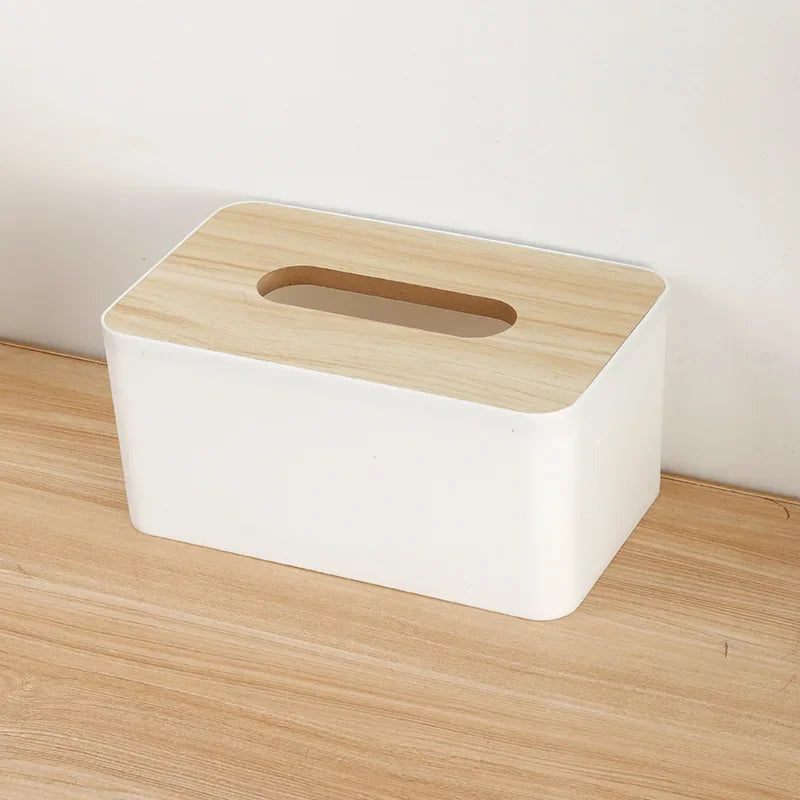 Rynx | Wood Element Box Thickened Box Office Household Paper Storage Box Elegant Car Tissue Holder Towel Dispenser Desk Decoration