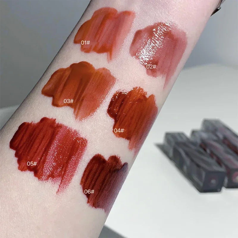 Rynx | Liquid Lipstick 6 Colors Mirror Dye Lip Gloss Moisturizing Waterproof Long-lasting Lip Color Korean Natural Makeup Cosmetics