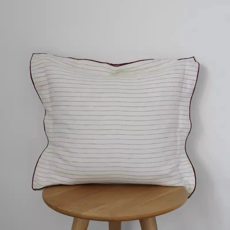 Rynx | French Style Linen Shirt Pillow Case Square Pillow Case Decorative Stripes Pillow Case Pillow Case for Home Room Studio