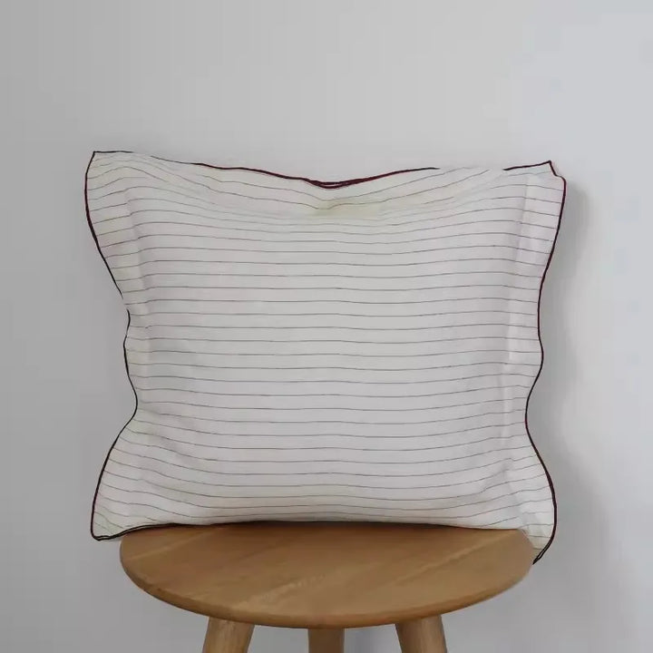 Rynx | French Style Linen Shirt Pillow Case Square Pillow Case Decorative Stripes Pillow Case Pillow Case for Home Room Studio