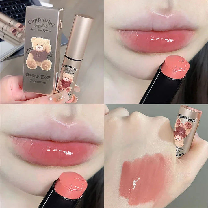 Rynx | Tinted Moisturizing Lipstick Waterproof Mirror Jelly Cherry Red Lip Lacquer Long-lasting Non-Sticky Cup Clear Solid Lip Gloss Cosmetics