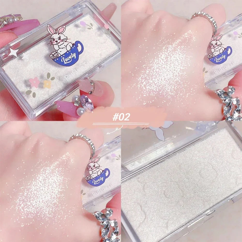 Rynx | 4 Colors Diamond Shimmer Highlighter Powder Palette Makeup Glow Face Contour Palette Illuminator Highlight Eyeshadow Cosmetics