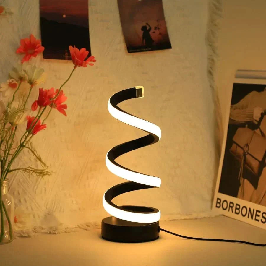 Lisslune | Spiral LED Table Lamp – Modern Adjustable Light
