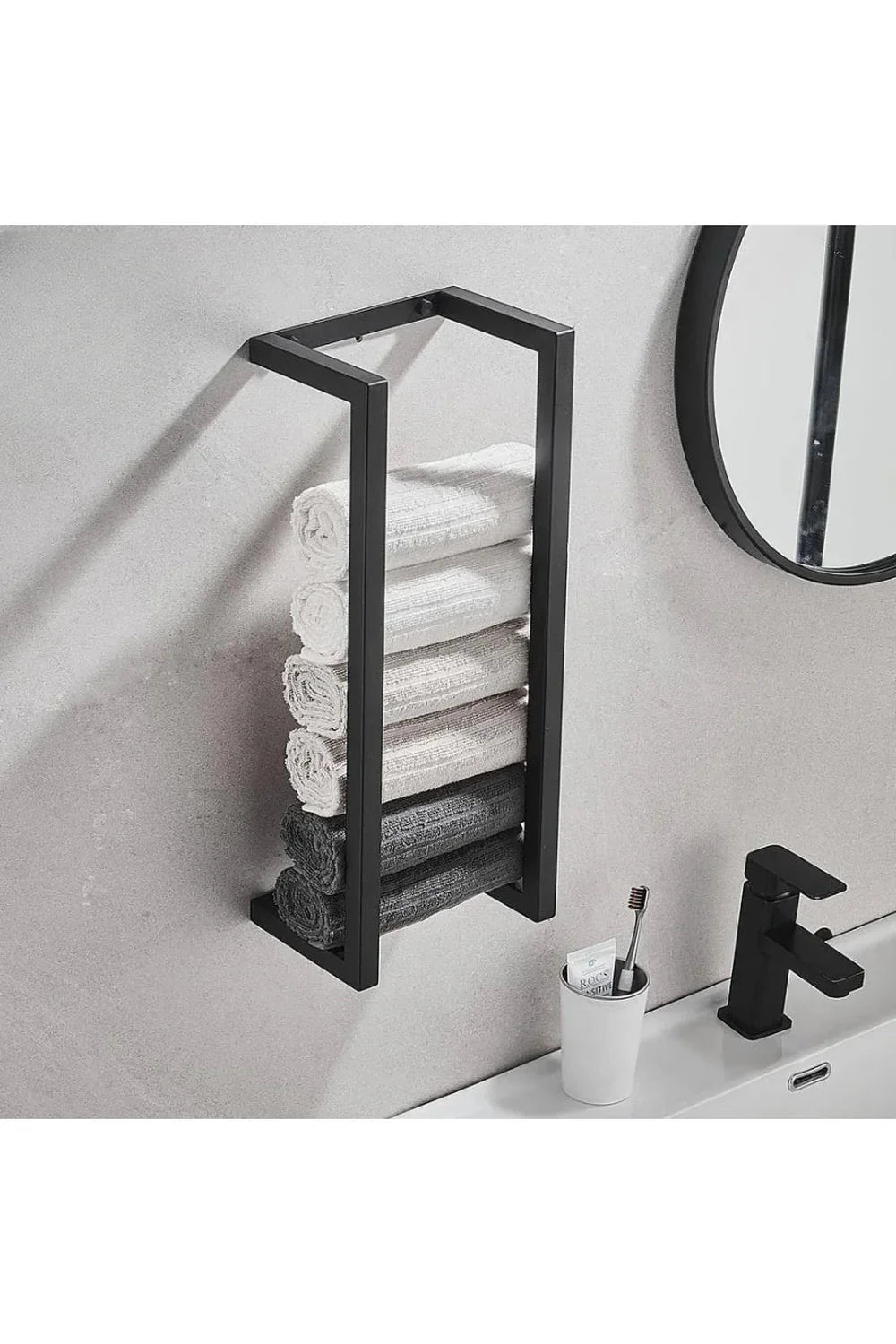 Lisslune | Slim Black Bathroom Shelf