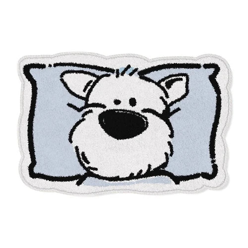 Rynx | Cartoon Puppy Living Room Sofa Rugs Sweet Soft Girls Bedroom Nightstand Rug Blue Plush Wardrobe Coffee Table Rugs
