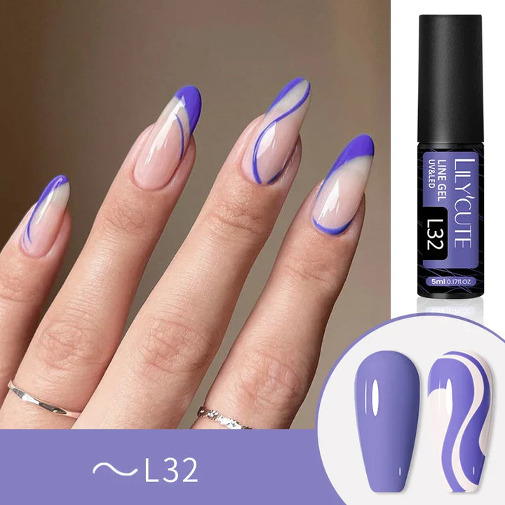 Rynx | 5ml Colorful Reflective Liner Gel Nail Polish Super Bright Painting Glitter Gel Graffiti Stripe Design Polish Manicure