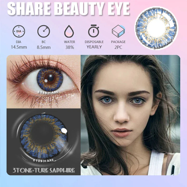 Rynx | 1 Pair Colored Contact Lenses for Eyes Cosplay Lenses for Eyes Blue Contact Lenses Fashion Brown Eye Lens Beauty Makeup