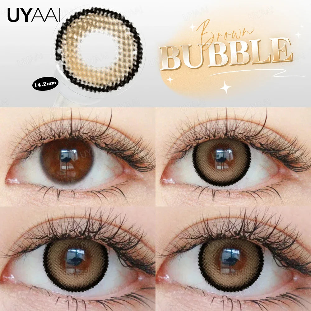 Rynx | Myopia 15MM Black Diamond Lenses with Diopters 1 Pair Big Eyes Natural Black Lenses Brown Contact Lenses Gray Purple Lens