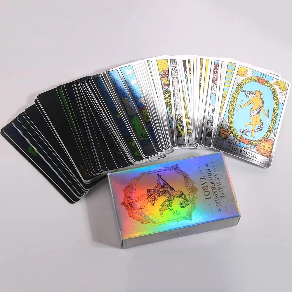 Rynx | 10.3*6cm MagicSeer Rainbow Tarot Card Decks, Tarot Cards and Book Sets for Beginners, holographic Tarot Deck Board Game