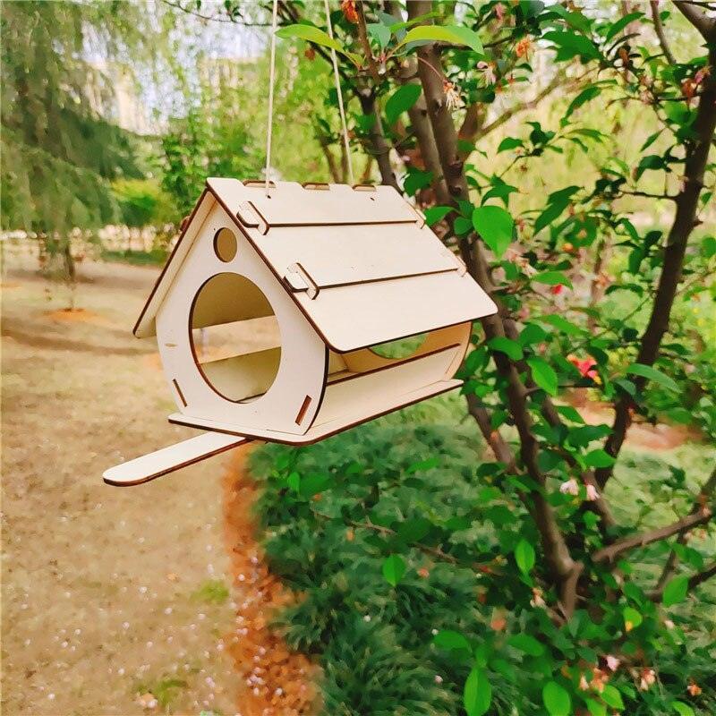 Lisslune | Wooden Hummingbird Feeder House Kit: Build Your Own Outdoor Bird Oasis