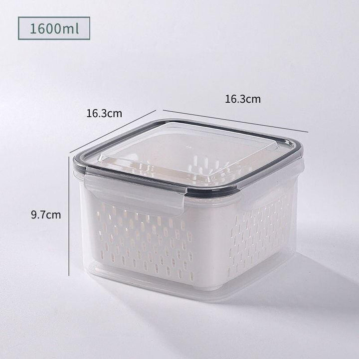 Lisslune | Refrigerator Storage Container with Draining Tray and Clear Lid for Organized Fruits and Vegetables