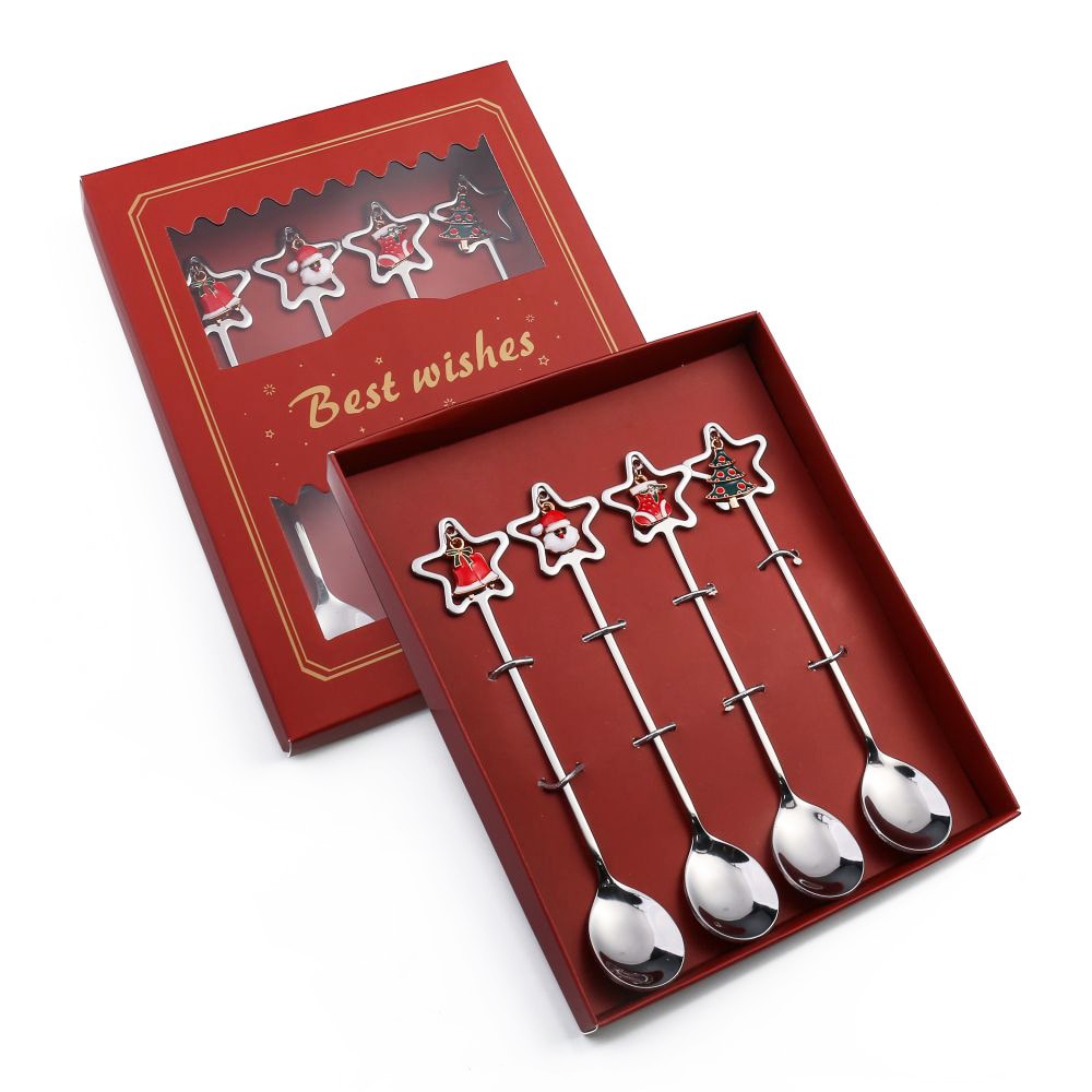 Lisslune | 4Pcs Christmas Best Wishes Tableware Set