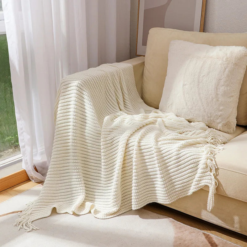 Rynx | Textile City Nordic Throw Blanket Knitted Sofa Cover Office Nap Air Conditioning Blanket Bohemian Hotel Decor Bedspread Towel