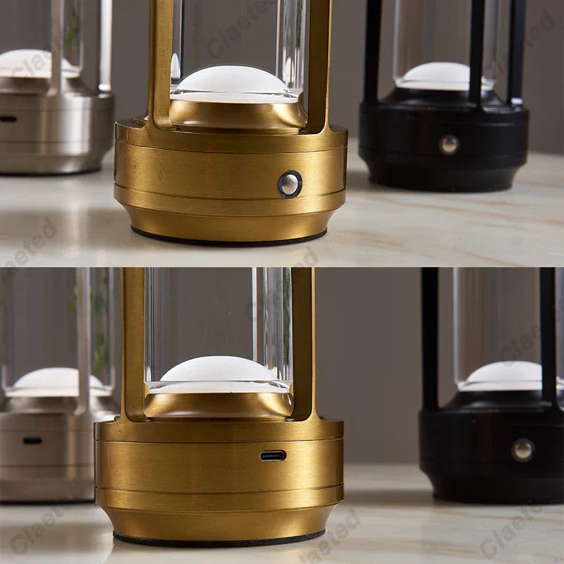 Lisslune | Rechargeable Wireless LuxuryGlow Table Lamp - Elegant Wireless Lamp for Any Mood