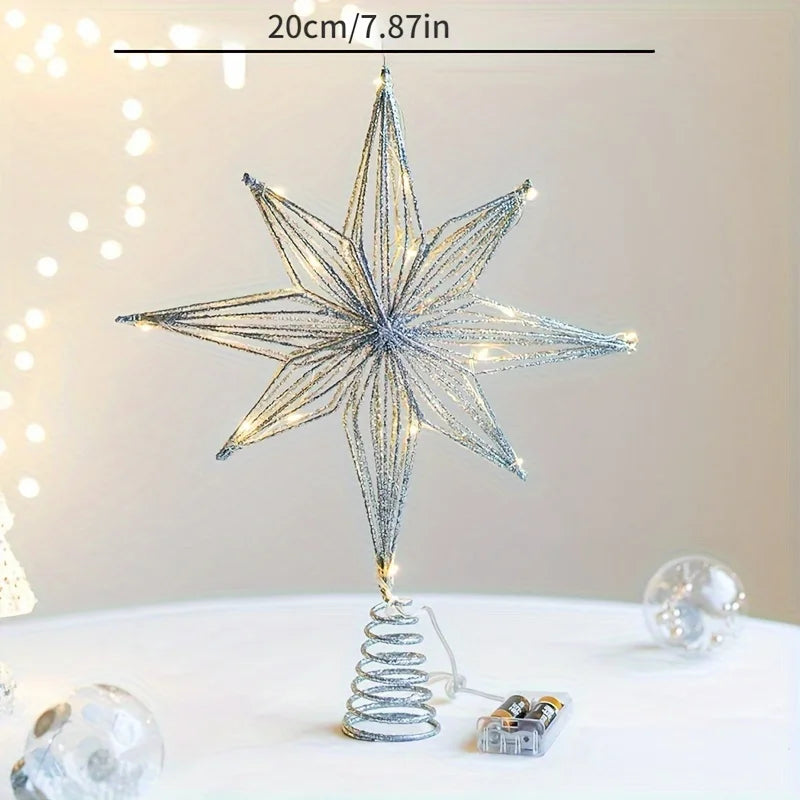 Rynx | Christmas Star Tree Topper, LED glowing Star Lamp, sparkling Night Light, festive Christmas Tree Decoration, Home Decor for Christmas