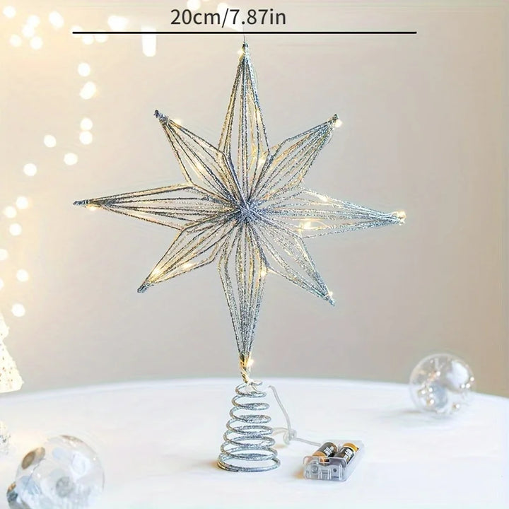 Rynx | Christmas Star Tree Topper, LED glowing Star Lamp, sparkling Night Light, festive Christmas Tree Decoration, Home Decor for Christmas