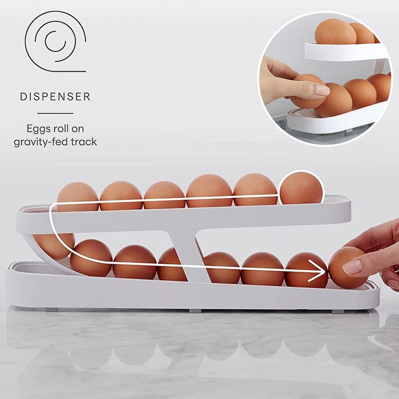 Lisslune | Automatic Egg Rolling Holder Organizer Rack