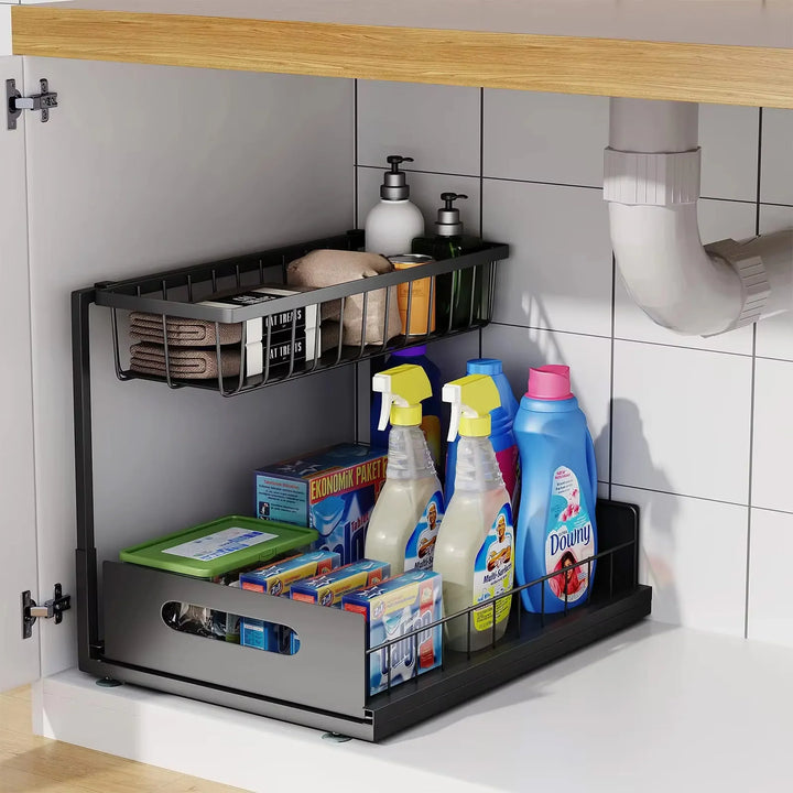 Lisslune | 2-Tier Under Sink Sliding Cabinet Organiser – Arlo