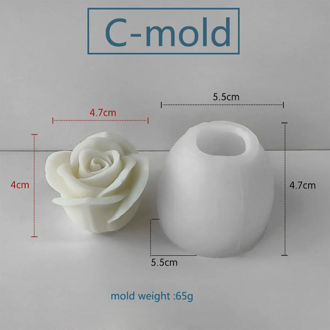 Rynx | Tulip Peony Flower Silicone Mold Mother’s Day DIY Gift Scented Candle Flower Mold Rose Flower Jasmine Handmade Soap Mold