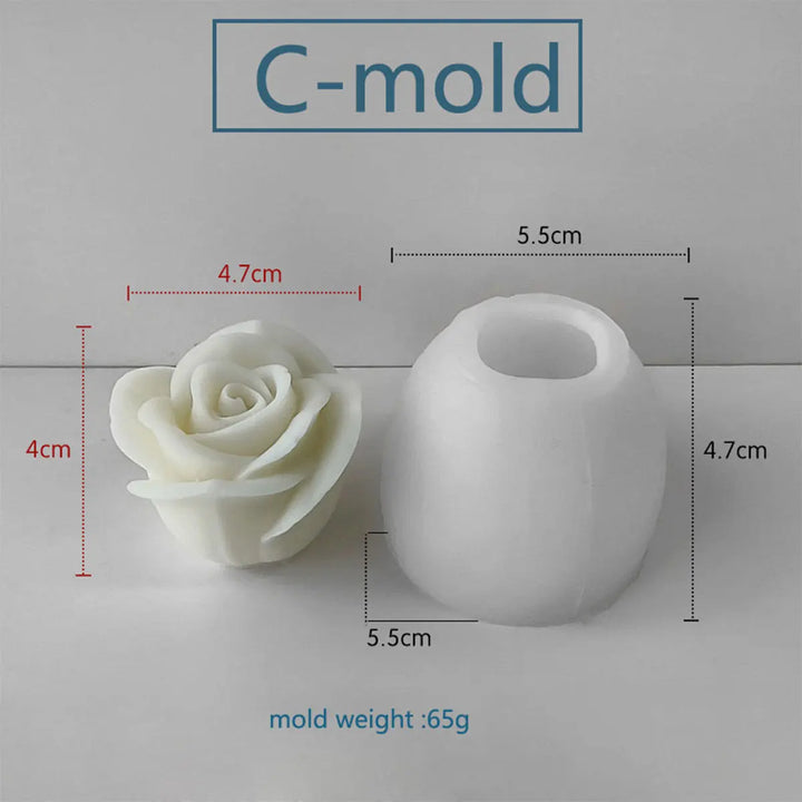 Rynx | Tulip Peony Flower Silicone Mold Mother’s Day DIY Gift Scented Candle Flower Mold Rose Flower Jasmine Handmade Soap Mold