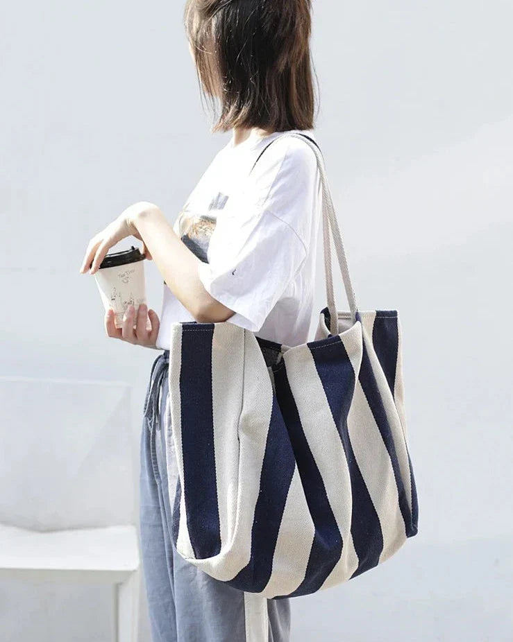 Lisslune | Striped linen tote bag
