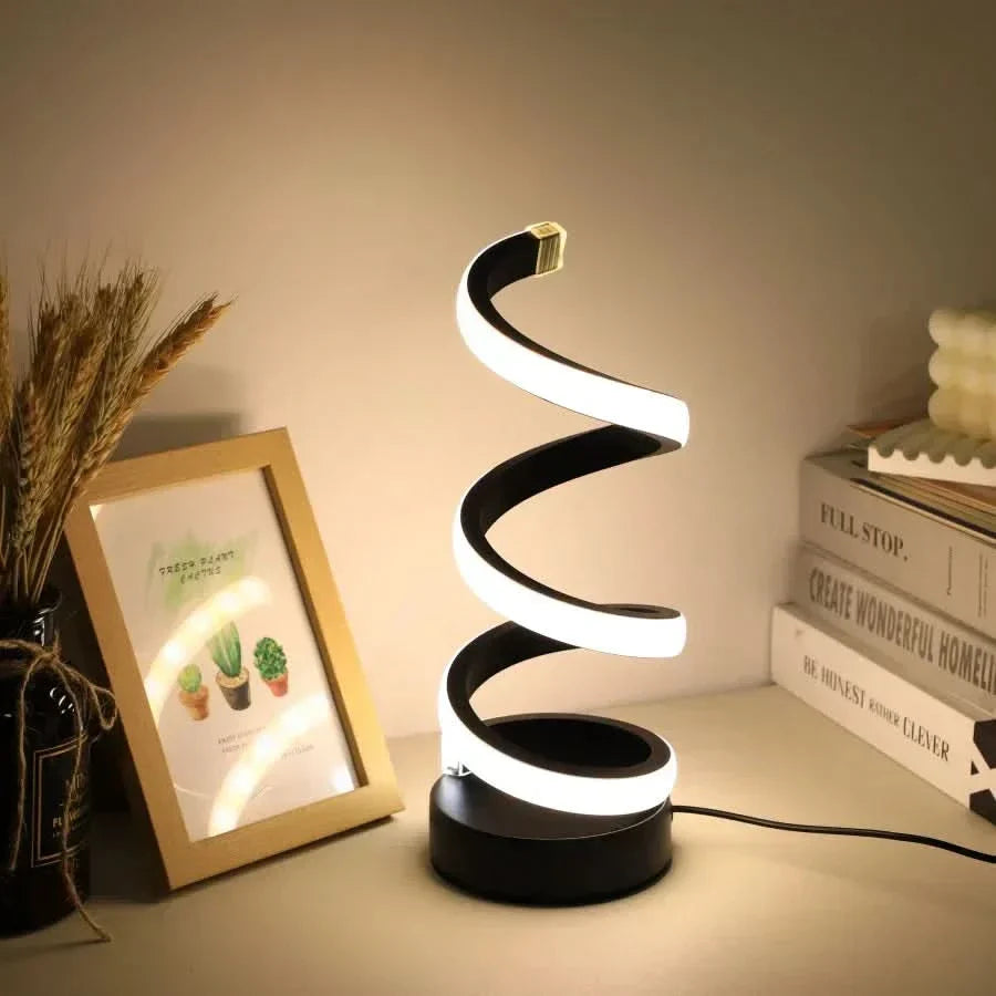 Lisslune | Spiral LED Table Lamp – Modern Adjustable Light