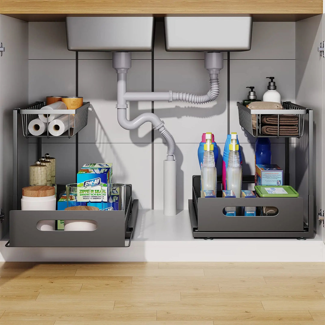 Lisslune | 2-Tier Under Sink Sliding Cabinet Organiser – Arlo