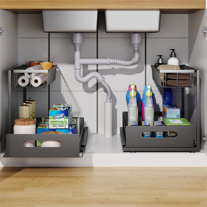 Lisslune | 2-Tier Under Sink Sliding Cabinet Organiser – Arlo