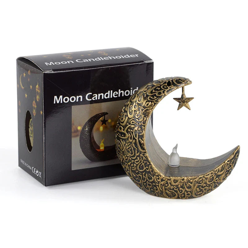 Rynx Eid Mubarak LED Candle Light Moon Star Ornaments 2024 Ramadan Kareem Home Decoration Eid Al Adha Gift Festival Party Supplies