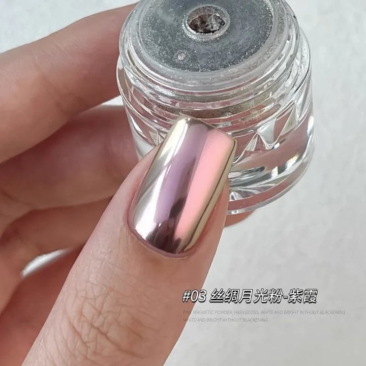 Rynx | 1jar Plating Aurora Chrome Nail Powder High Gloss Moonlight Mirror Fine Glitter Pigment Aurora Pearl Rub Dust Chrome Nails
