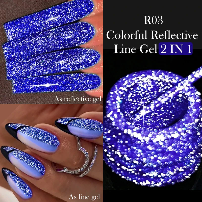 Rynx |5ML Aurora Cat Magnetic Liner Gel Nail Polish Sparkling Paint Gel Nail Polish Semi Permanent UV Gel Lines French Nail Art