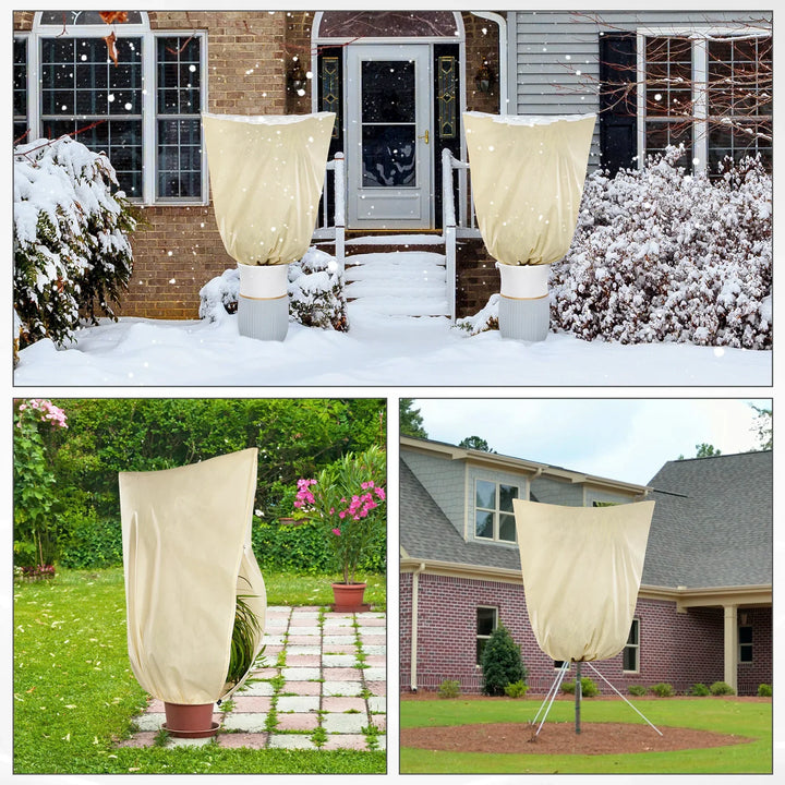 Lisslune | Winter protection cover for plants - Frost protection with zipper and drawstring, breathable for palms and potted plants in the garden