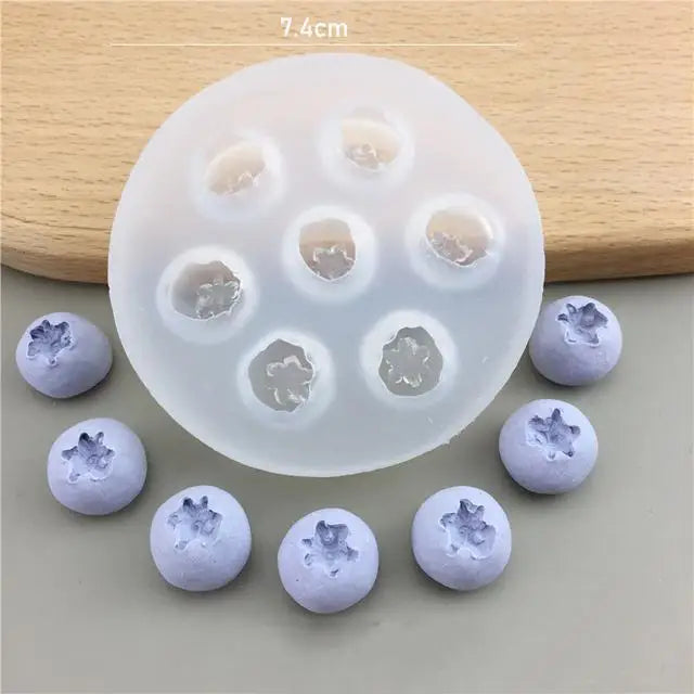 Rynx | 3D Blueberry Raspberry Candle Mold Simulation Fruit Fondant Silicone Mold DIY Chocolate Cookie Baking Mold Cake Decoration Tool