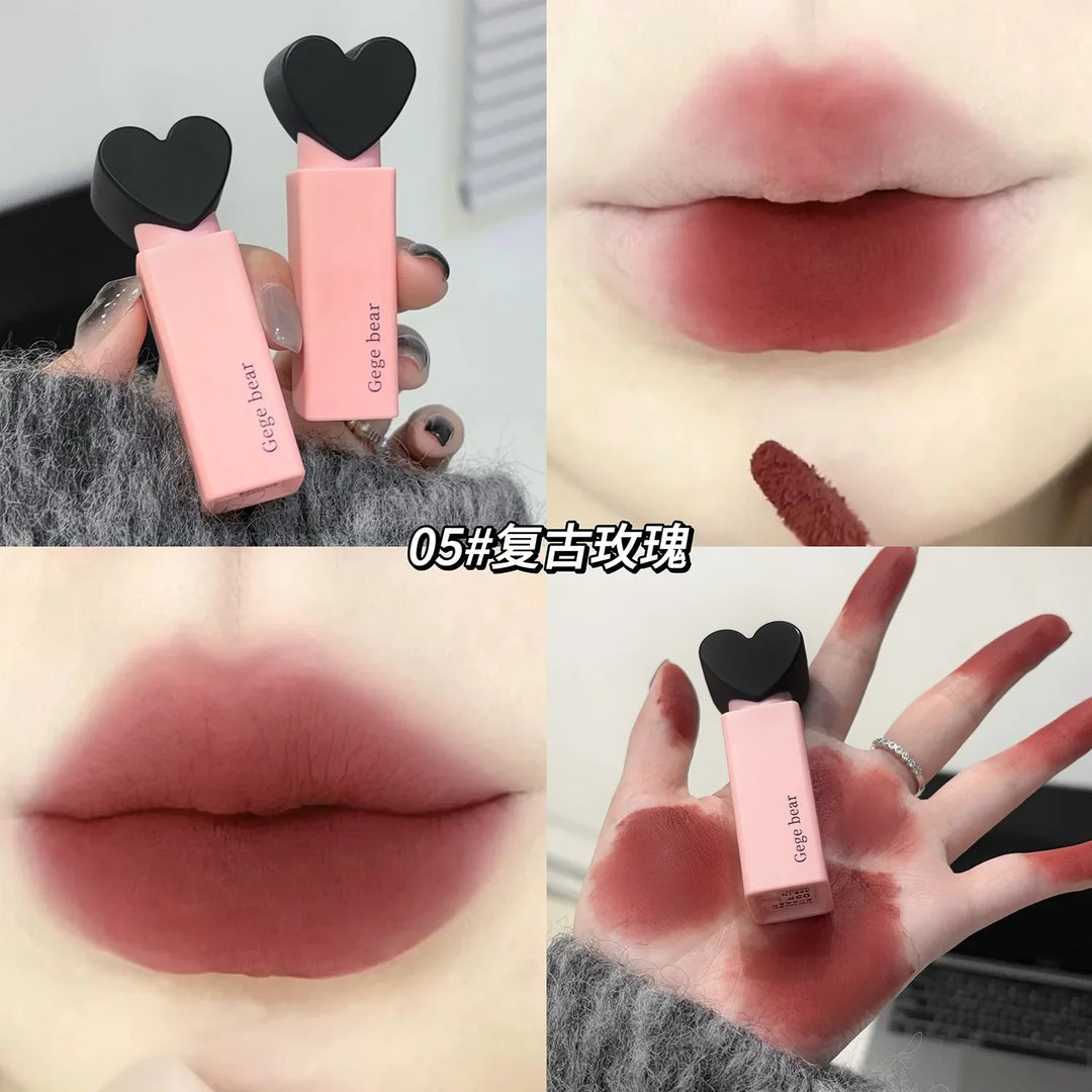 Rynx | Sweet Heart Velvet Lip Gloss Face Mouth Matte Mist Pink Tint Party Lipstick Powder Rouge Eyeshadow Fair Price Makeup Wholesale