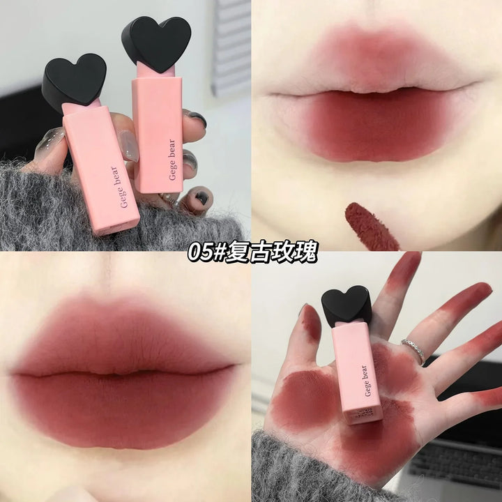 Rynx | Sweet Heart Velvet Lip Gloss Face Mouth Matte Mist Pink Tint Party Lipstick Powder Rouge Eyeshadow Fair Price Makeup Wholesale