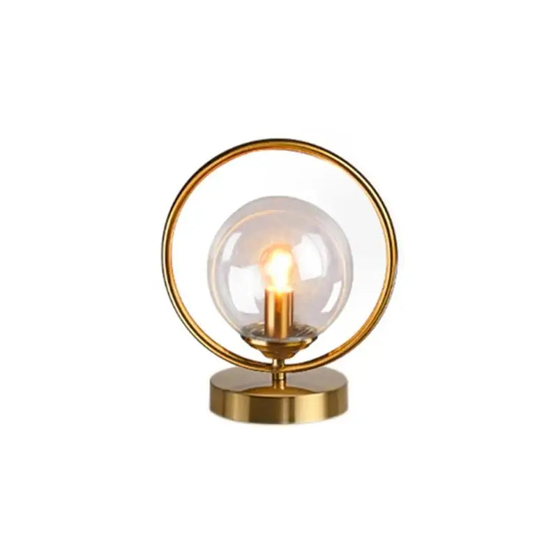 Lisslune | EleganceGlow Glass Table Lamp – Stylish Design with Brass Details