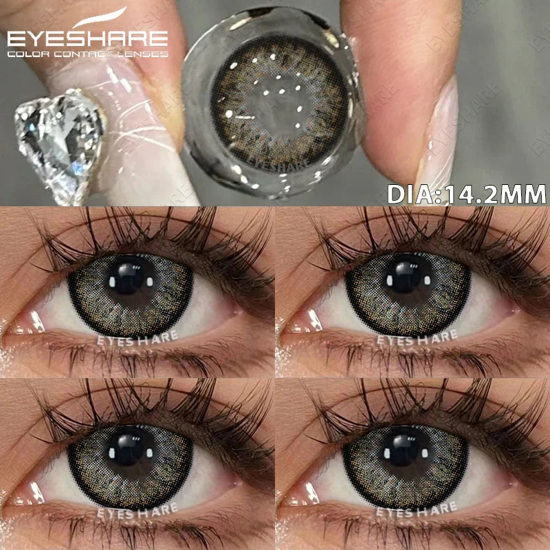 Rynx | 1 Pair colored contact lenses for eyes Black lenses Cosmetic large eye lenses Gray pupil lenses Yearly Natural eye contacts