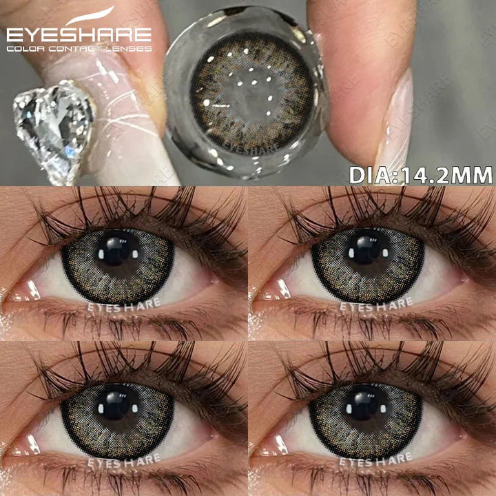 Rynx | 1 Pair colored contact lenses for eyes Black lenses Cosmetic large eye lenses Gray pupil lenses Yearly Natural eye contacts