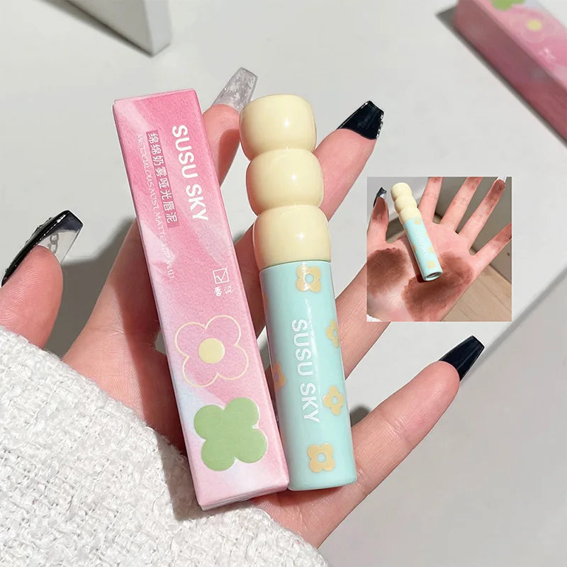Rynx |1/5St Candied Fruits Lip Mud Milk Mist Velvet Matte Lip Gloss Long-lasting Not Easily Sticking To The Cup LipGlaze Almond Brown Pink