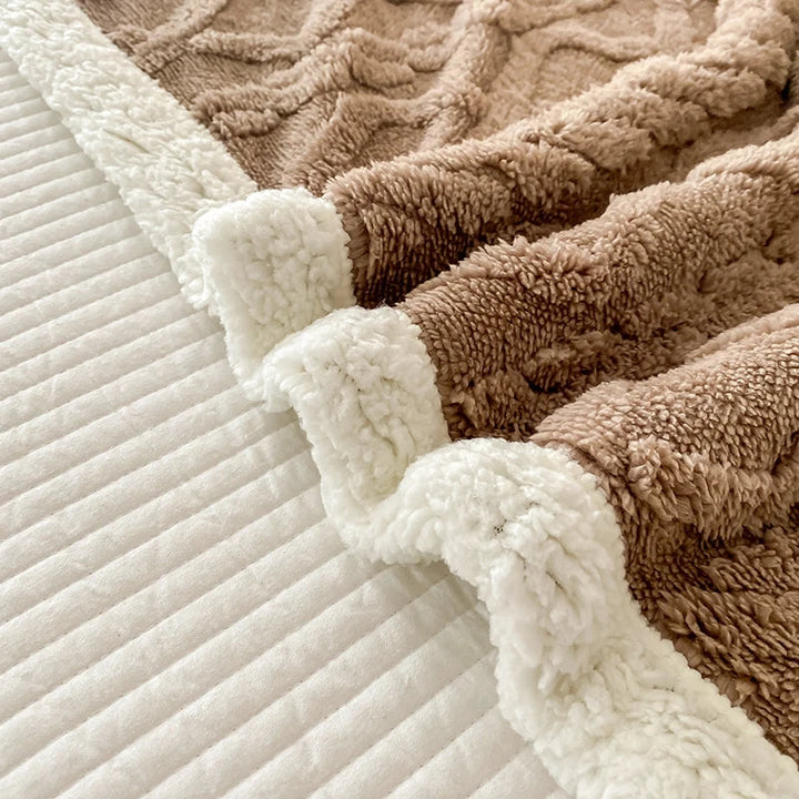 Rynx | Solid Fleece Blanket Bed Throw Blankets Thick Fluffy Warm Soft Travel Blanket Double Layer Plush Blanket Winter for Sofa Couch