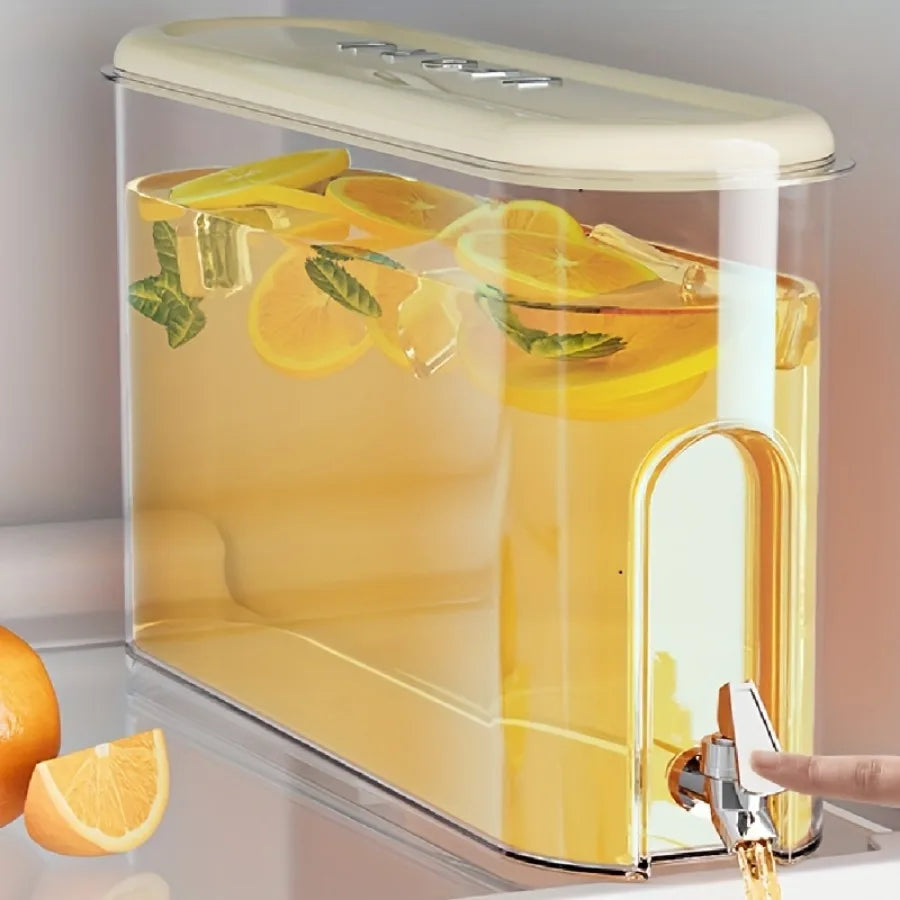 Rynx | 4l Refrigerator Plastic Cold Water Pot Faucet Kitchen Bar Water Dispenser Leak-Free Heat-Resistant Drink Bucket