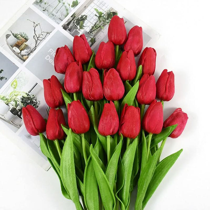 Lisslune | Artificial Tulip Bouquet with Realistic Lifelike Flowers