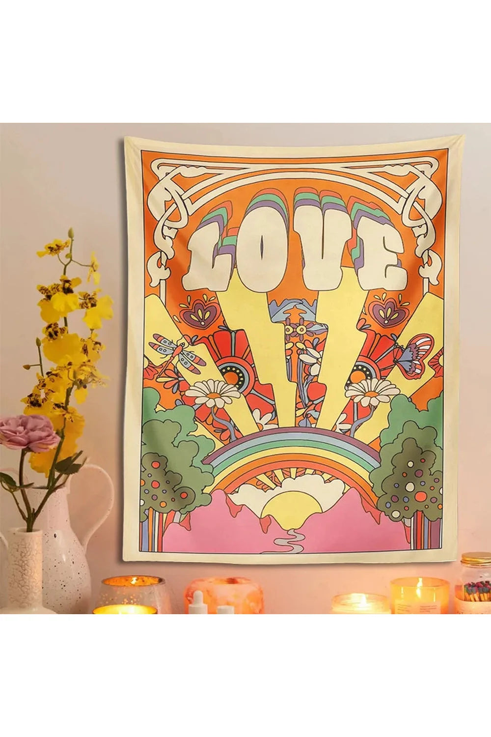 Lisslune | Love Retro Wall Tapestry