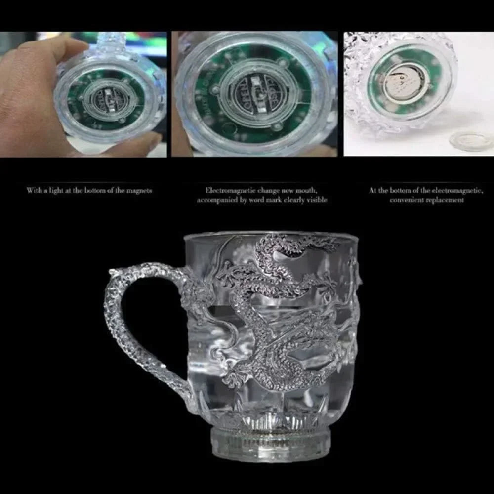 Lisslune | 1 piece color changing luminous LED dragon mug water activated lights beer coffee milk tea wine whiskey bar cup travel creative gift