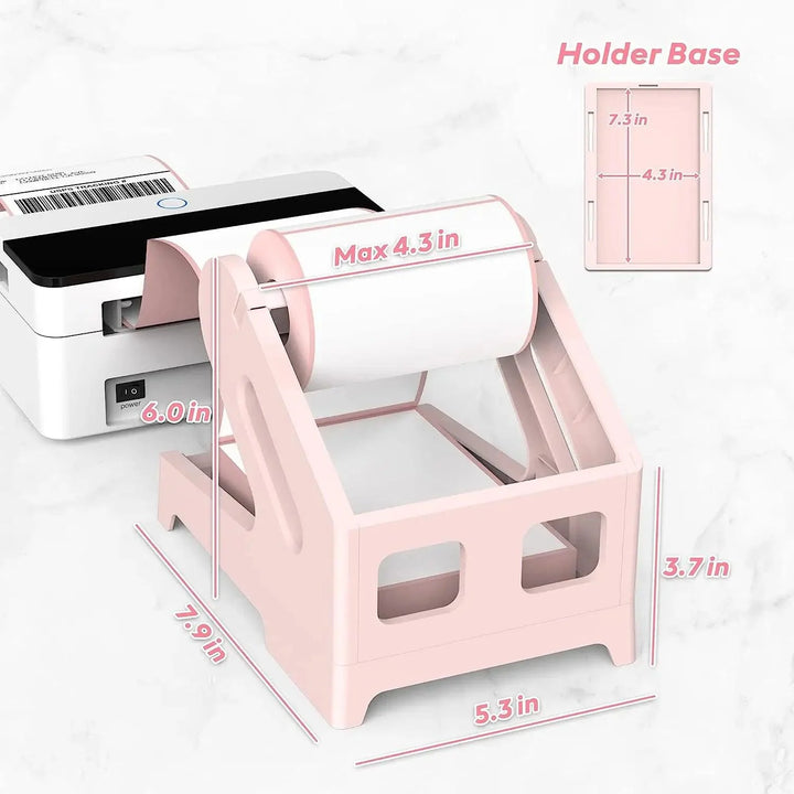 Lisslune | Chic Pink Label Printer Stand - Elegant and Space-Saving Organizer