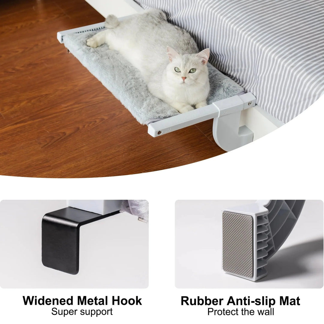 Lisslune | Adjustable Cat Window Lounge - Light Portable Perch for Bird Watching & Sunbathing, 55x35x18 cm, 1.3kg