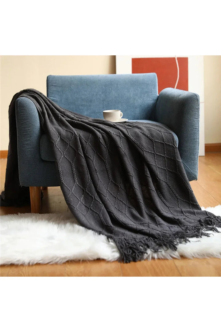 Lisslune | Diamond Knit Throw Blanket
