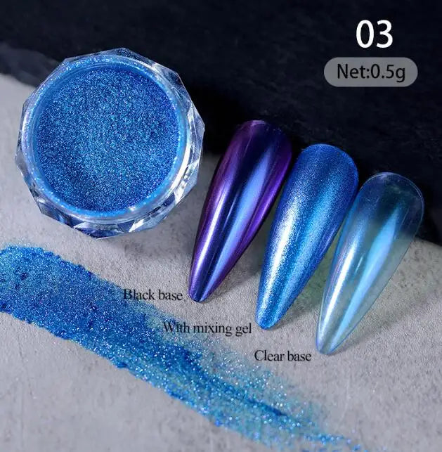 Rynx |1Jar Aurora Chameleon Snowflake Ultra-Thin Iridescent Nail Sequins Holographic Opal Eyeshadow Ice Glitter Nail Chameleon Flakes