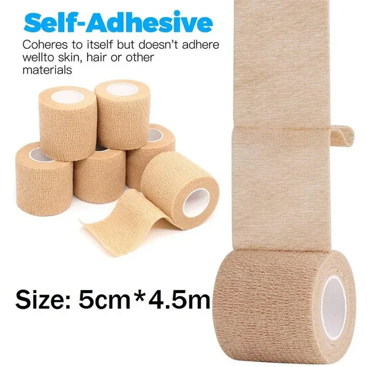 Rynx | 3 pieces self-adhesive elastic bandages 5cm*4.5m first aid patch & medical health care treatment bandage kit bandage tape first aid tool